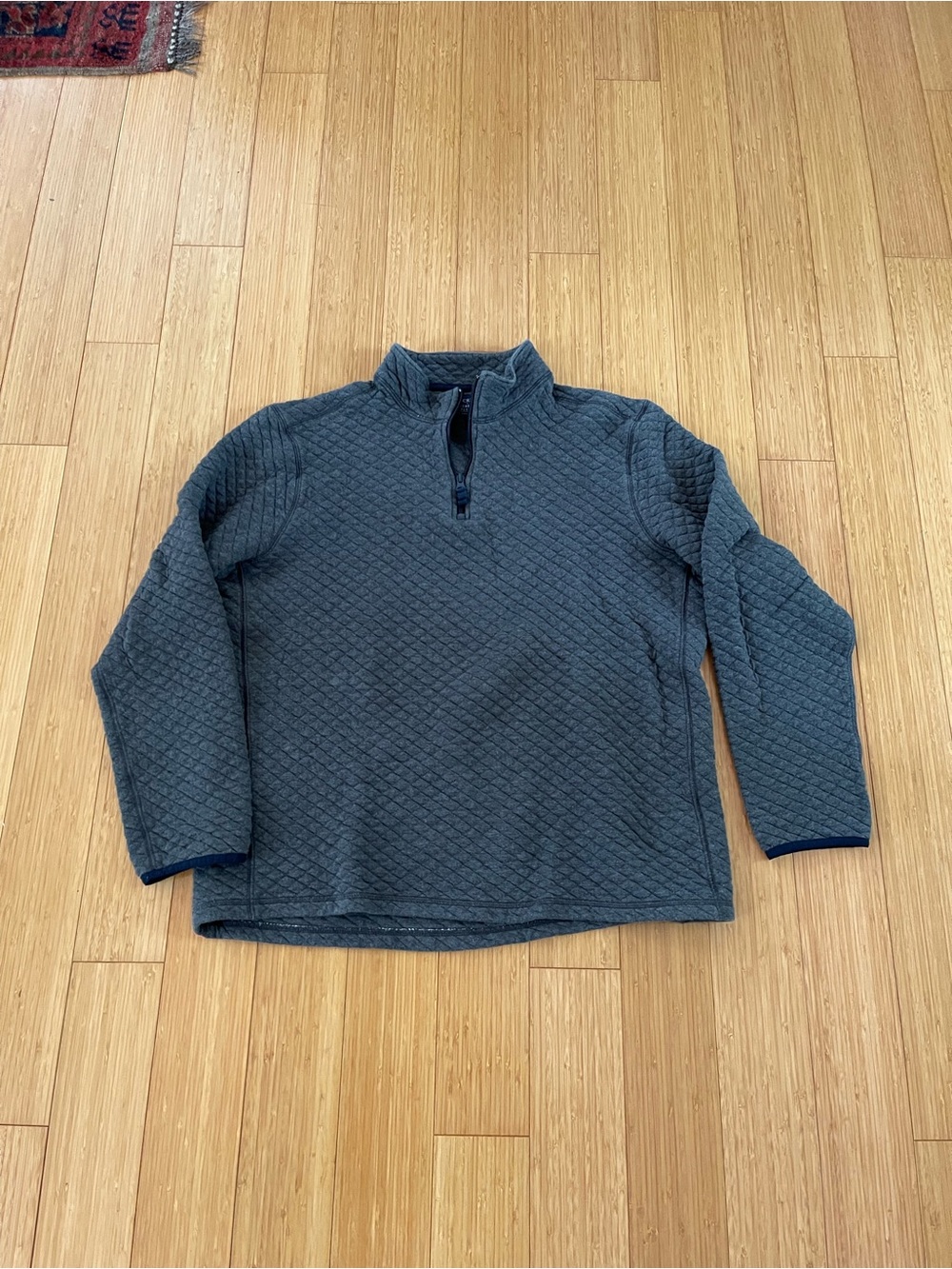 Jcrew Men's Quarter-Zip Quilted Sweatshirt - Slate Gray, xl